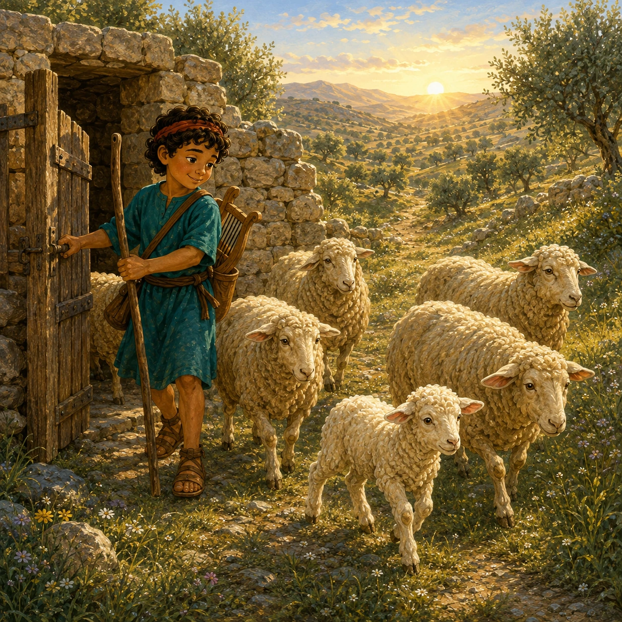 Back to the sheep. David would be a leader one day. Today, his sheep still needed him. Back to the hills he went. He kept caring for them.