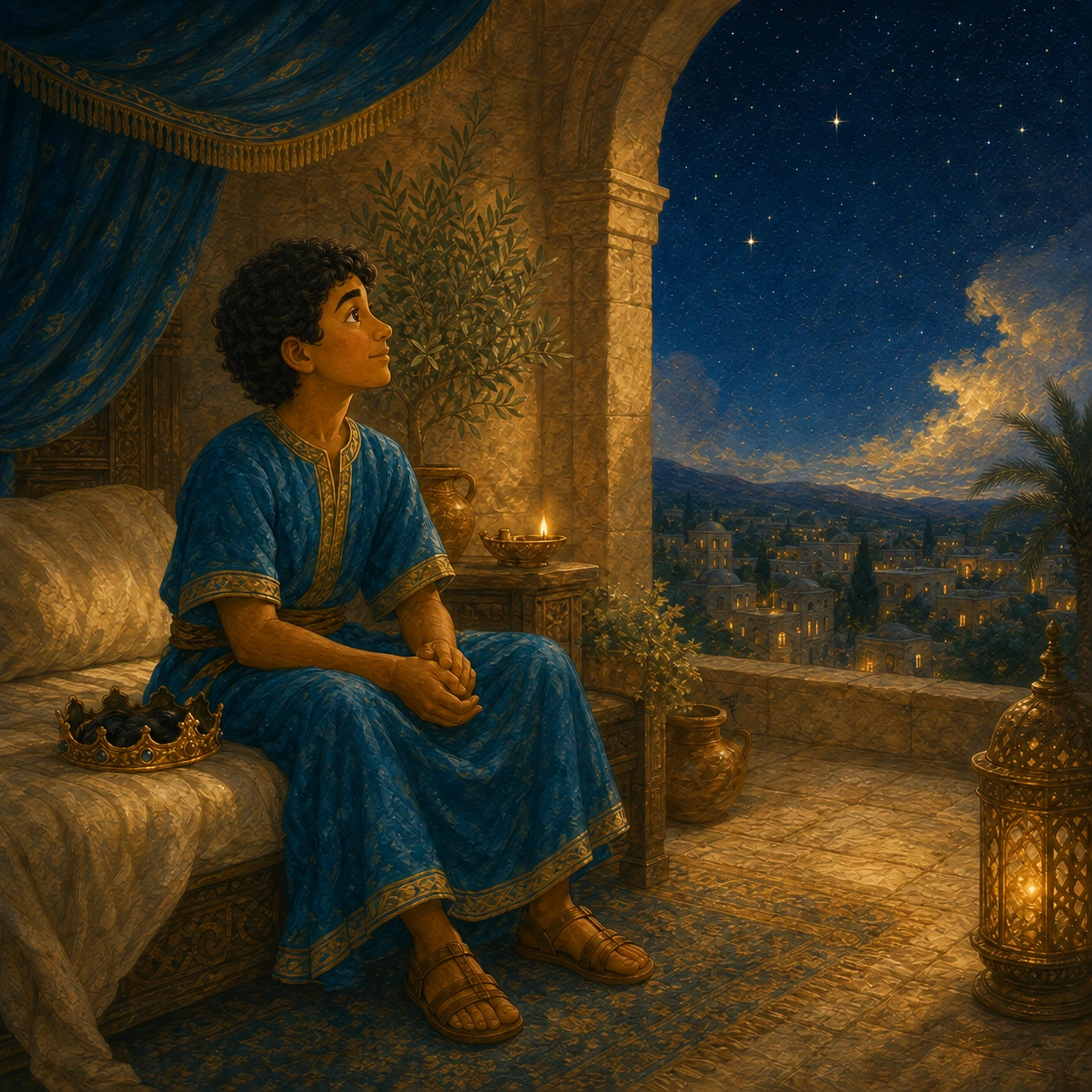 What will you ask?. One night, Solomon had a dream. God invited him to ask for a gift. What would help him care for the people?